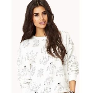 Forever 21 Robot Sweatshirt Size S